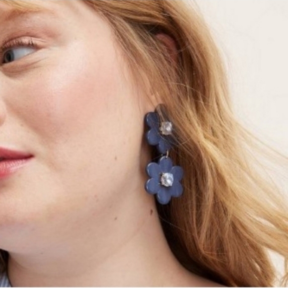 Kate Spade ♠️💙 Blue Flower Earrings - Picture 4 of 5